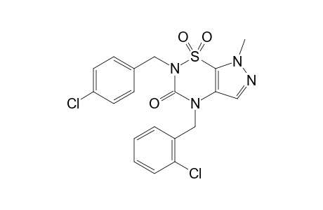 2-(PARA-CHLOROBENZYL)-4-(ORTHO-CHLOROBENZYL)-7-METHYL-1,1,3-TRIOXO-2H,4H-PYRAZOLO-[4,5-E]-[1,2,4]-THIADIAZINE