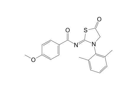 N-[5-oxo-3-(2,6-xylyl)-2-thiazolidinylidene]-p-anisamide