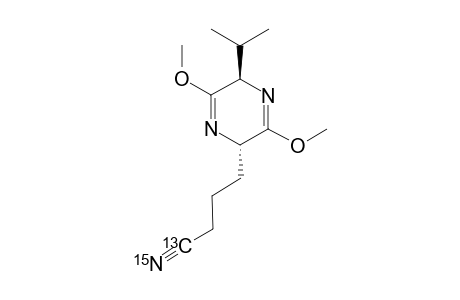 (1-C-13,N-15)-4-[(2R,5S)-2,5-DIHYDRO-2-ISOPROPYL-3,6-DIMETHOXY-5-PYRAZINYL]-BUTYRONITRILE