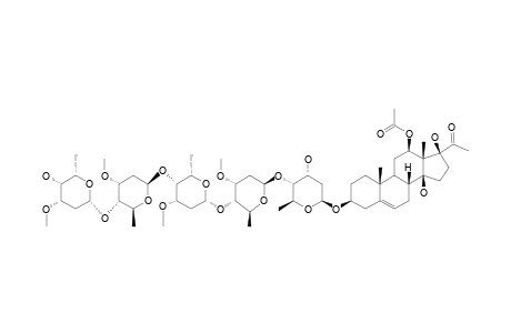 12-O-ACETYLPERGULARIN-3-O-ALPHA-CYMAROPYRANOSYL-(1->4)-BETA-CYMAROPYRANOSYL-(1->4)-ALPHA-CYMAROPYRANOSYL-(1->4)-BETA-CYMAROPYRANOSYL-(1->4)