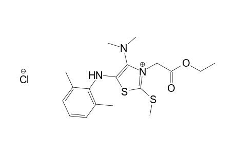 4-(Dimethylamino)-5-[(2,6-dimethylphenyl)amino]-3-[(ethoxycarbonyl)methyl]-2-(methylthio)thiazolium chloride