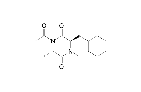 (3R,6S)-1-Acetyl-4,6-dimethyl-3-(cyclohexylmethyl)piperazine-2,5-dione