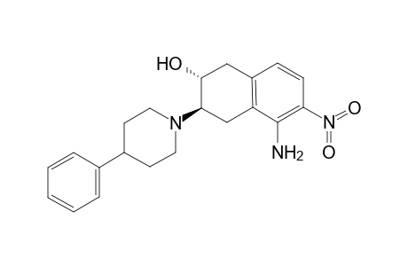 (+-)-trans-5-Amino-2-hydroxy-6-nitro-3-(4-phenylpiperidino)tetralin [(+-)-5-amino-6-nitrobenzovesamicol]