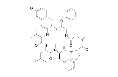 CORDYHEPTAPEPTIDE_C;CYCLO-(-N-ME-L-TYR-PHE-N-ME-GLY-PRO-N-ME-PHE-LEU-VAL-)