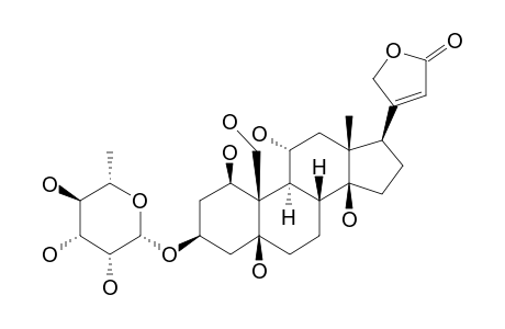 3-[(6-DESOXY-ALPHA-MANNOPYRANOSYL)-OXY]-1,5,11-ALPHA,14,19-PENTAHYDROXY-CARD-20(22)-ENOLIDE,OUABAIN