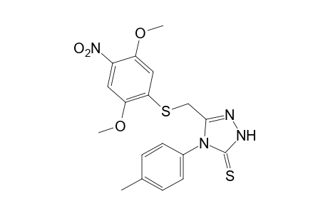 3-{[(2,5-dimethoxy-4-nitrophenyl)thio]methyl}-4-p-tolyl-delta square-1,2,4-triazoline-5-thione