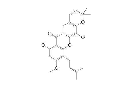 NIGROLINEAXANTHONE_V;1,5-DIHYDROXY-3-METHOXY-4-(3-METHYLBUT-2-ENYL)-6',6'-DIMETHYLPYRANO-(2',3':6,7)-XANTHONE