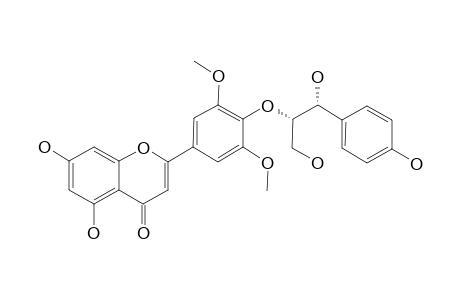 (-)-(7''-S,8''-S)-4'',5,7-TRIHYDROXY-3',5'-DIMETHOXY-4',8''-OXYFLAVONOLIGNAN-7'',9''-DIOL