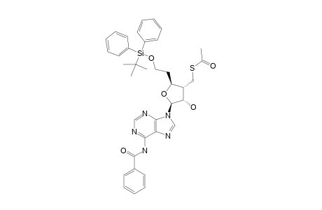 9-(3'-ACETYLTHIOMETHYL-6'-TERT.-BUTYLDIPHENYLSILYL-3',5'-DIDEOXY-BETA-ALLO-FURANOSYL)-N(6)-BENZOYLADENINE