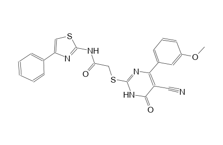 2-{[5-cyano-4-(3-methoxyphenyl)-6-oxo-1,6-dihydro-2-pyrimidinyl]sulfanyl}-N-(4-phenyl-1,3-thiazol-2-yl)acetamide