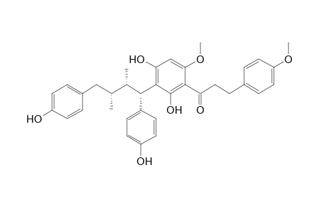 IRYANTHERIN-L;(1''S*,2''S*,R*)-3'-(1'',4''-DI-4-HYDROXYPHENYL-2'',3''-DIMETHYLBUTYL)-2',4'-DIHYDROXY-4',6'-DIMETHOXYDIHYDROCHALCONE