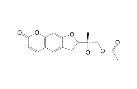 (2S*,1'R*)-2,3-DIHYDROXY-2-(1'-HYDROXY-1'-ACETYLOXYMETHYLETHYL)-7-H-FURO-[3.2G]-[1]-BENZOPYRAN-7-ONE