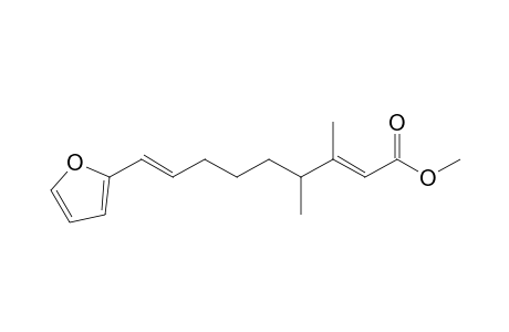 Methyl (2E,8E)-3,4-dimethyl-9-(2-furyl)nona-2,8-dienoate