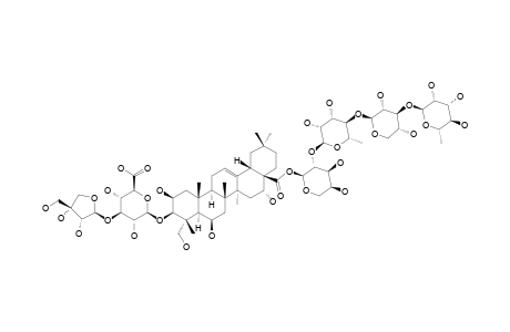 #7;3-O-[BETA-D-APIOFURANOSYL-(1->3)-BETA-D-GLUCURONOPYRANOSYL]-28-O-[ALPHA-L-RHAMNOPYRANOSYL-(1->3)-BETA-D-XYLOPYRANOSYL-(1->4)-ALPHA-L-RHAMNOPYRANOSYL-(1->2)-