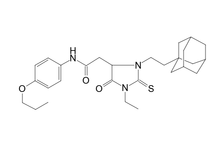 2-[3-[2-(1-adamantyl)ethyl]-1-ethyl-5-keto-2-thioxo-imidazolidin-4-yl]-N-(4-propoxyphenyl)acetamide