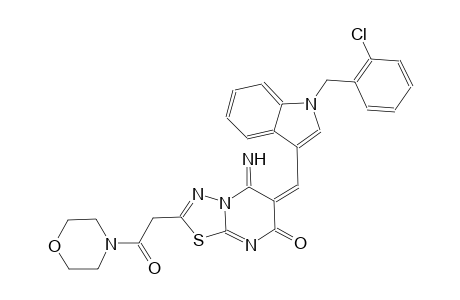 (6E)-6-{[1-(2-chlorobenzyl)-1H-indol-3-yl]methylene}-5-imino-2-[2-(4-morpholinyl)-2-oxoethyl]-5,6-dihydro-7H-[1,3,4]thiadiazolo[3,2-a]pyrimidin-7-one