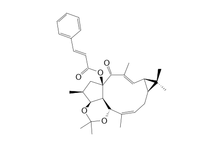 (-)-(6-Z,12-E,2-S,3-S,4-R,5-R,9-S,11-S,15-R)-15-CINNAMOYLOXY-3,5-DI-O-ISOPROPYLIDENELATHYRA-6,12-DIEN-14-ONE