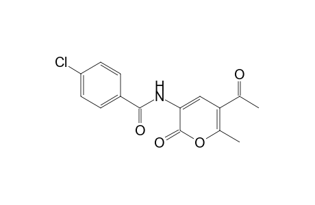 N-(5-ACETYL-6-METHYL-2-OXO-2H-PYRAN-3-YL)-p-CHLOROBENZAMIDE