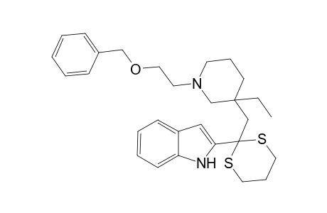 2-[2-[[1-(2-benzoxyethyl)-3-ethyl-3-piperidyl]methyl]-1,3-dithian-2-yl]-1H-indole