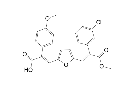 2-(E)-(2-carbomethoxy-m-chlorostyryl)-5-(E)-(2-carboxylate p-methoxystyryl)furan