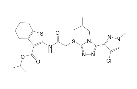 isopropyl 2-[({[5-(4-chloro-1-methyl-1H-pyrazol-3-yl)-4-isobutyl-4H-1,2,4-triazol-3-yl]sulfanyl}acetyl)amino]-4,5,6,7-tetrahydro-1-benzothiophene-3-carboxylate