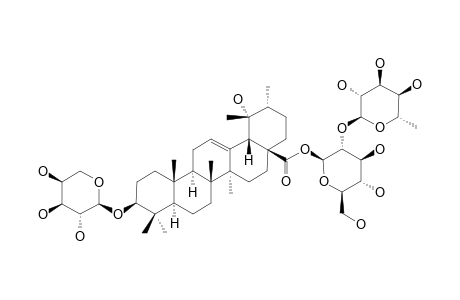 ILEXOSIDE_IV;3-O-ALPHA-L-ARABINOPYRANOSYL-POMOLIC_ACID_28-O-ALPHA-L-RHAMNOPYRANOSYL-(1->2)-BETA-D-GLUCOPYRANOSIDE