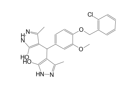 4-[{4-[(2-chlorobenzyl)oxy]-3-methoxyphenyl}(5-hydroxy-3-methyl-1H-pyrazol-4-yl)methyl]-3-methyl-1H-pyrazol-5-ol