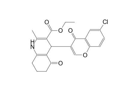 3-quinolinecarboxylic acid, 4-(6-chloro-4-oxo-4H-1-benzopyran-3-yl)-1,4,5,6,7,8-hexahydro-2-methyl-5-oxo-, ethyl ester