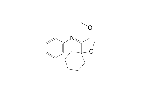 Benzenamine, N-[2-methoxy-1-(1-methoxycyclohexyl)ethylidene]-