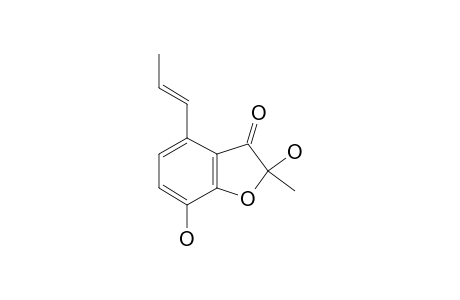 CYCLOARTHROPSONE;2,7-DIHYDROXY-2-METHYL-4-[(E)-PROP-1-ENYL]-3(2H)-BENZOFURANE