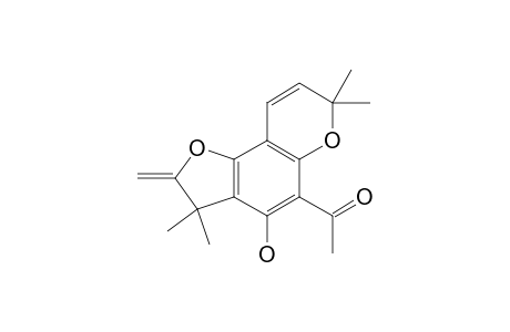 1-(8,9-DIHYDRO-5-HYDROXY-2,2,9,9-TETRAMETHYL-8-YLIDEN-2H-BENZO-[3,4-B]-FURAN-[1,2-B']-PYRAN-6-YL)-ETHANONE