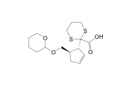 1,3-Dithiane-2-carboxylic acid, 2-[5-[[(tetrahydro-2H-pyran-2-yl)oxy]methyl]-2-cyclopenten-1-yl]-, [1S-(1.alpha.,5.beta.)]-