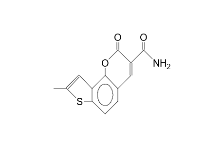 8-Methyl-2-oxo-2H-thieno(2,3-H)(1)-benzopyran-3-carboxamide