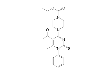 4-(5-acetyl-6-methyl-1-phenyl-2-sulfanylidene-4-pyrimidinyl)-1-piperazinecarboxylic acid ethyl ester