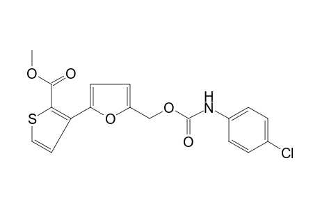 3-[5-(HYDROXYMETHYL)-2-FURYL]-2-THIOPHENECARBOXYLIC ACID, METHYL ESTER, p-CHLOROCARBANILATE (ESTER)