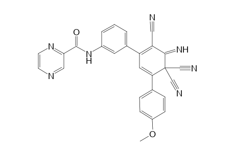 2-Imino-4-[3'-pyrazine-2"-carboxamido)phenyl]-6-(p-methoxyphenyl)cyclohexa-3,5-diene-1,1,3-tricarbonitrile