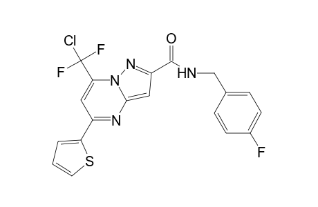 7-[chloranyl-bis(fluoranyl)methyl]-N-[(4-fluorophenyl)methyl]-5-thiophen-2-yl-pyrazolo[1,5-a]pyrimidine-2-carboxamide