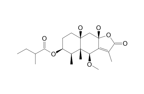 3-BETA-(2-METHYLBUTYROYLOXY)-8-BETA,10-BETA-DIHYDROXY-6-BETA-METHOXYEREMOPHILENOLIDE