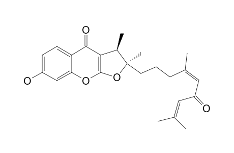 FUKANEFUROCHROMONE_E;2,3-DIHYDRO-7-HYDROXY-2-R*,3-R*-DIMETHYL-2-[4,8-DIMETHYL-4-(Z),7-NONADIEN-6-ONYL]-FURO-[3.2-B]-CHROMONE