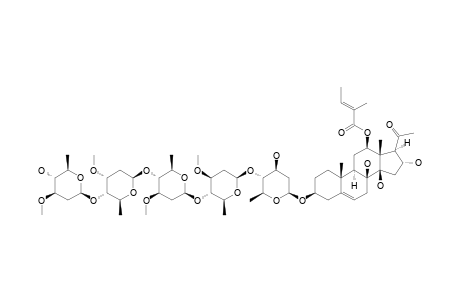 12-O-TYGLOYL-16-ALPHA-HYDROXYISOLINEOLON-3-O-BETA-D-OLEANDROPYRANOSYL-(1->4)-BETA-D-CYMAROPYRANOSYL-(1->4)-BETA-D-OLEANDROPYRANOSYL-(1->4)-