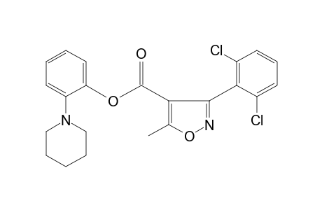 3-(2,6-dichlorophenyl)-5-methyl-4-isoxazolecarboxylic acid, o-piperidinophenyl ester