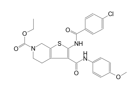 2-[(4-chlorobenzoyl)amino]-3-[(4-methoxyphenyl)carbamoyl]-5,7-dihydro-4H-thieno[2,3-c]pyridine-6-carboxylic acid ethyl ester