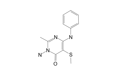 3-AMINO-6-ANILINO-2-METHYL-5-METHYLTHIO-(3H)-PYRIMID-4-ONE