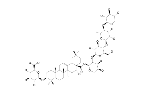 CODONOSIDE-B;3-O-BETA-[GLUCURONOPYRANOSYL]-ECHINOCYSTIC-ACID-28-O-[XYLOPYRANOSYL-(1->4)-RHAMNOPYRANOSYL-(1->4)-GLUCOPYRANOSYL-(1->2)-ARABINOPYRANO