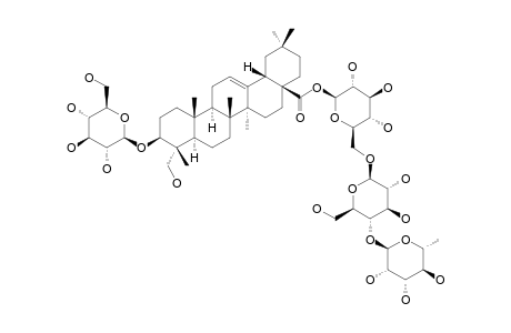 STAUNOSIDE-B;3-O-(BETA-D-GLUCOPYRANOSYL)-HEDERAGENIN-28-O-[ALPHA-L-RHAMNOPYRANOSYL-(1->4)-BETA-D-GLUCOPYRANOSYL-(1->6)-BETA-D-GLUCOPYRANOSYL]-ESTER