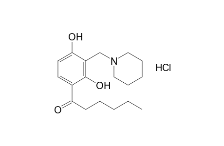 2',4'-dihydroxy-3'-(piperidinomethyl)hexanophenone, hydrochloride