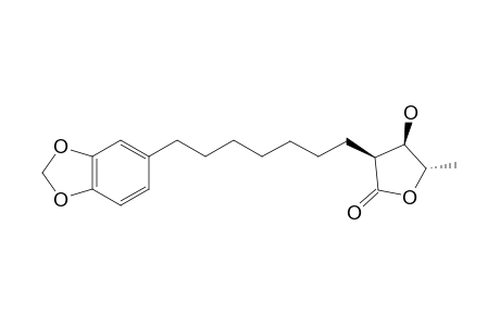 JURUENOLIDE-C;(2S,3R,4S)-3-HYDROXY-4-METHYL-2-(7'-PIPERONYL-N-HEPTYL)-BUTANOLIDE