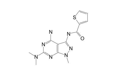 4-AMINO-6-DIMETHYLAMINO-1-METHYL-3-[(THIOPHENE-2-CARBONYL)-AMINO]-PYRAZOLO-[3,4-D]-PYRIMIDINE