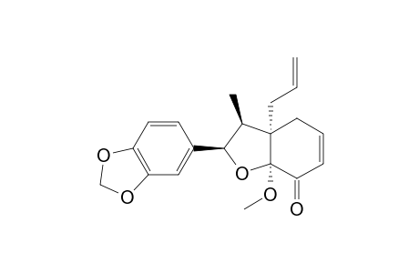 REL-(7-R,8-S,1'-R,2'-S)-2'-METHOXY-3,4-METHYLENEDIOXY-3'-OXO-DELTA(1,3,5,4',8')-8.1',7.0.2'-NEOLIGNAN