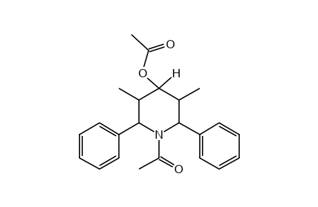 1-ACETYL-3,5-DIMETHYL-2,6-DIPHENYL-4-PIPERIDINOL, ACETATE (HIGHER MELTING ISOMER)